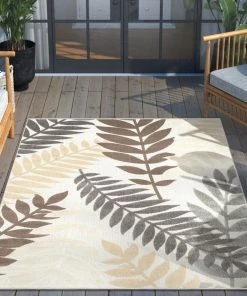 Well Woven Mariah Modern Floral Indoor/Outdoor Ivory High-Low Rug