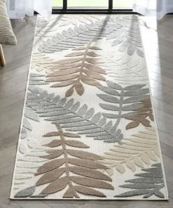 Well Woven Mariah Modern Floral Indoor/Outdoor Ivory High-Low Rug