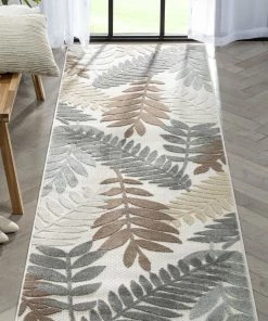 Well Woven Mariah Modern Floral Indoor/Outdoor Ivory High-Low Rug
