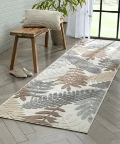 Well Woven Mariah Modern Floral Indoor/Outdoor Ivory High-Low Rug