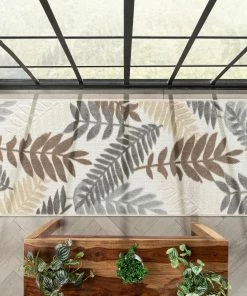 Well Woven Mariah Modern Floral Indoor/Outdoor Ivory High-Low Rug