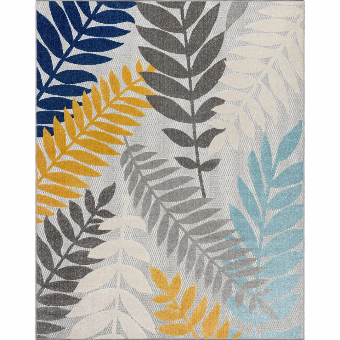 Well Woven Mariah Grey Tropical Indoor Outdoor Rug 2 Well Woven Mariah Grey Tropical Indoor Outdoor Rug