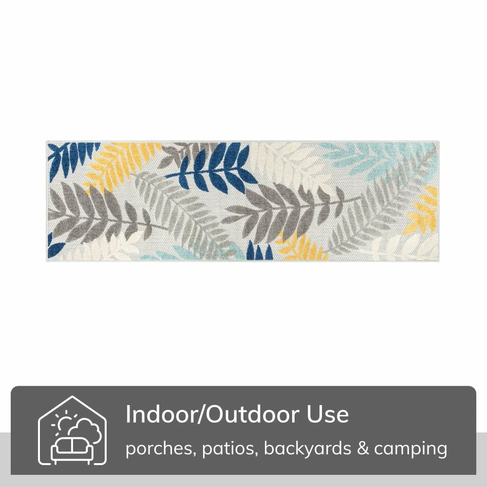 Well Woven Mariah Grey Tropical Indoor Outdoor Rug 11 Well Woven Mariah Grey Tropical Indoor Outdoor Rug