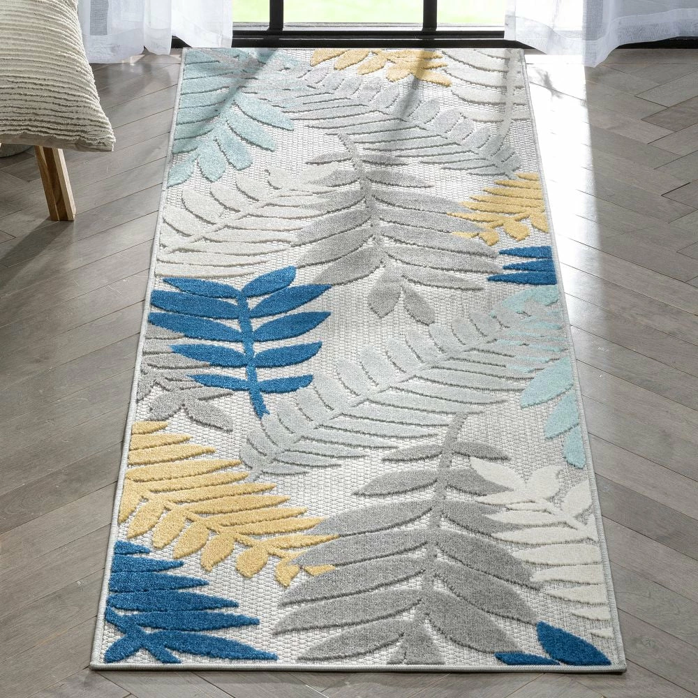 Well Woven Mariah Grey Tropical Indoor Outdoor Rug 10 Well Woven Mariah Grey Tropical Indoor Outdoor Rug