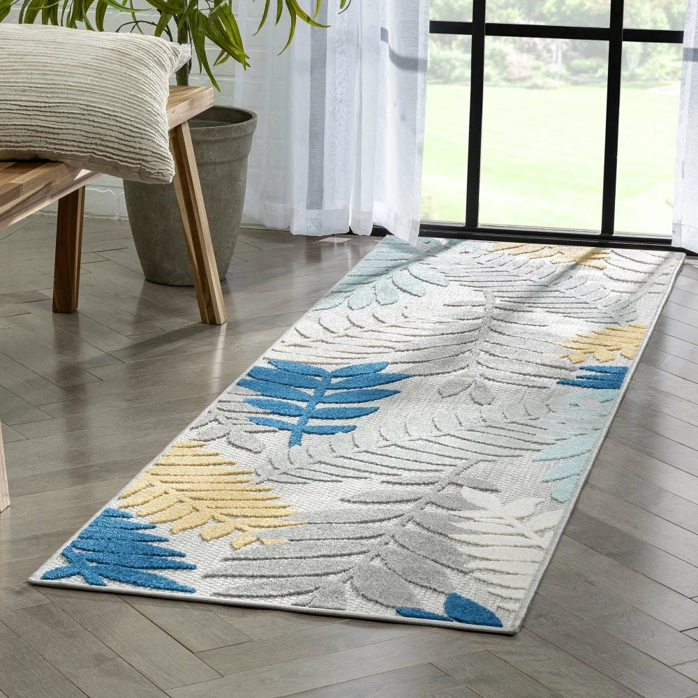 Well Woven Mariah Grey Tropical Indoor Outdoor Rug 12 Well Woven Mariah Grey Tropical Indoor Outdoor Rug