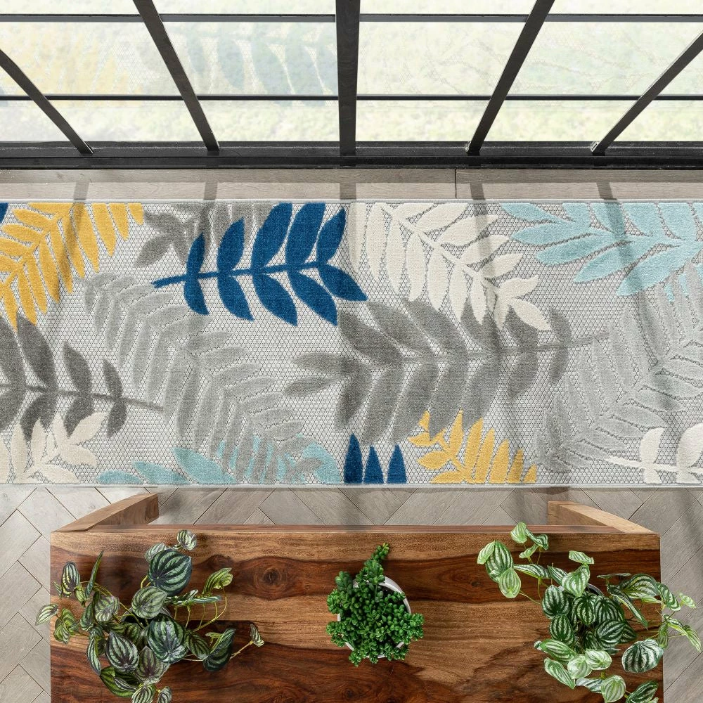 Well Woven Mariah Grey Tropical Indoor Outdoor Rug 13 Well Woven Mariah Grey Tropical Indoor Outdoor Rug