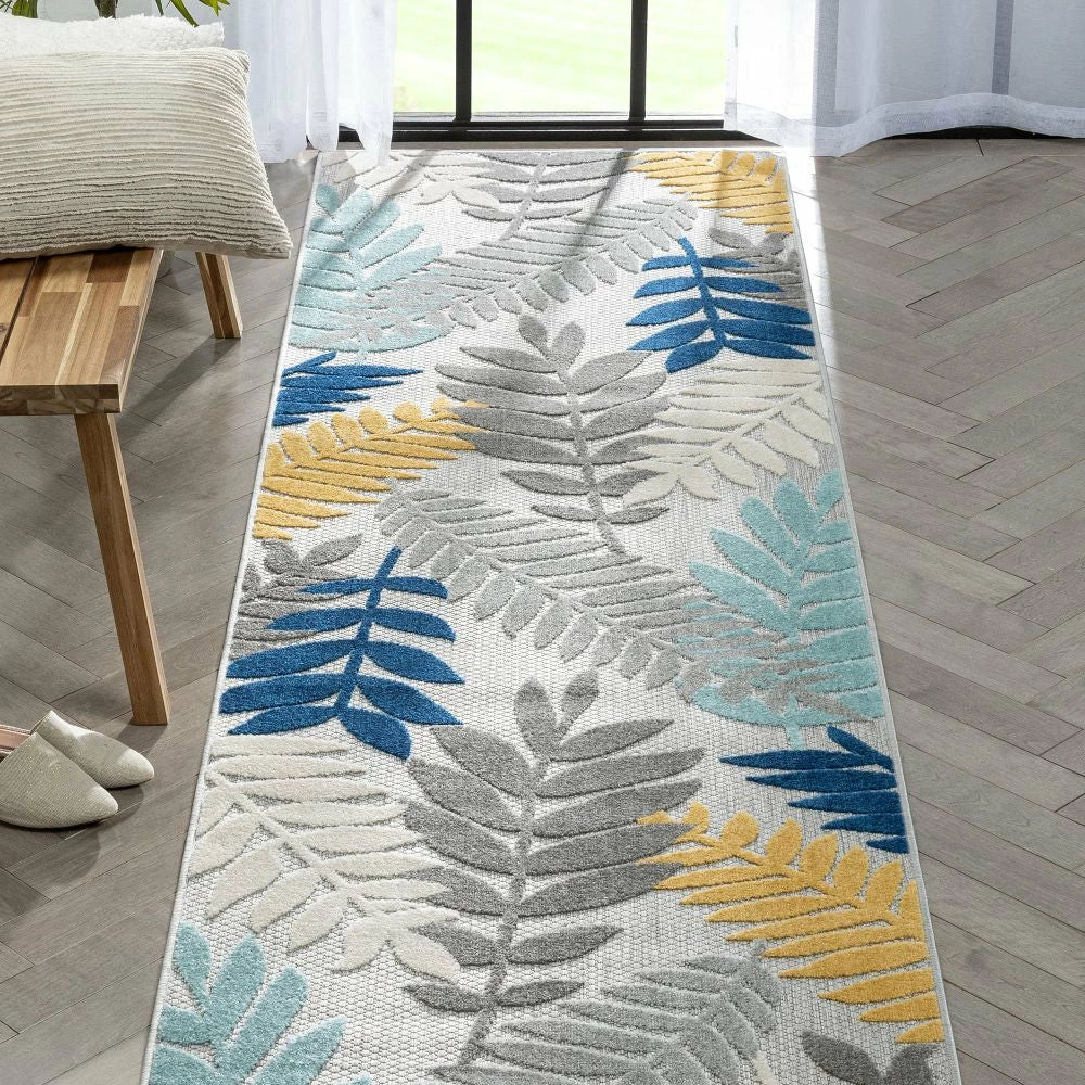 Well Woven Mariah Grey Tropical Indoor Outdoor Rug 14 Well Woven Mariah Grey Tropical Indoor Outdoor Rug