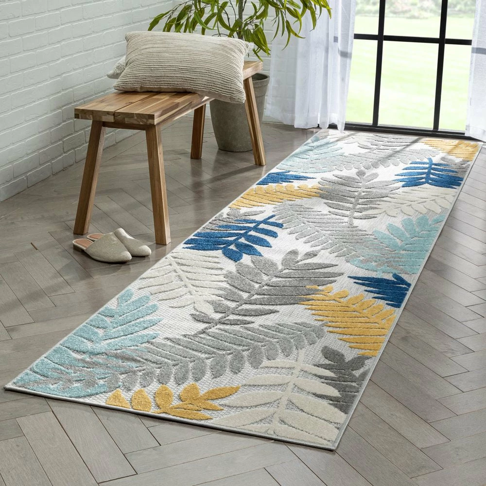 Well Woven Mariah Grey Tropical Indoor Outdoor Rug 16 Well Woven Mariah Grey Tropical Indoor Outdoor Rug