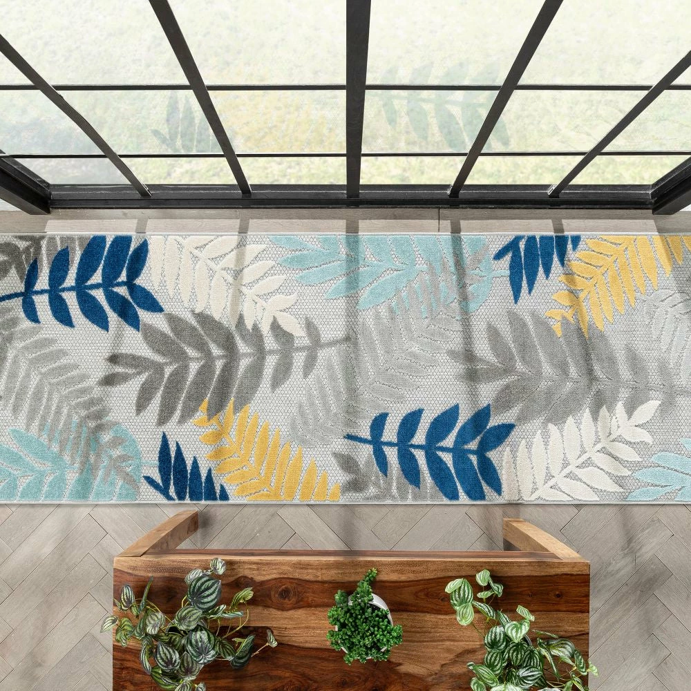 Well Woven Mariah Grey Tropical Indoor Outdoor Rug 17 Well Woven Mariah Grey Tropical Indoor Outdoor Rug