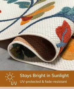 Well Woven Neveh Beige Modern Floral Indoor Outdoor Rug