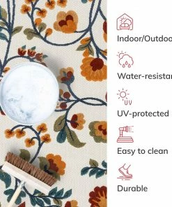 Well Woven Neveh Beige Modern Floral Indoor Outdoor Rug