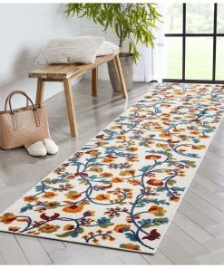 Well Woven Neveh Beige Modern Floral Indoor Outdoor Rug
