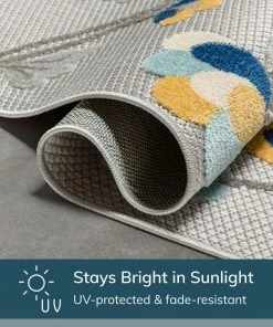 Well Woven Neveh Grey Modern Floral Indoor Outdoor Rug