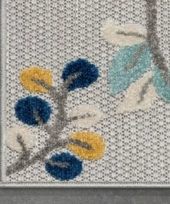 Well Woven Neveh Grey Modern Floral Indoor Outdoor Rug