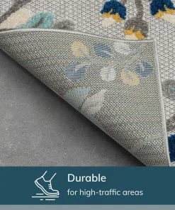 Well Woven Neveh Grey Modern Floral Indoor Outdoor Rug