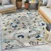 Well Woven Neveh Grey Modern Floral Indoor Outdoor Rug