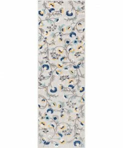 Well Woven Neveh Grey Modern Floral Indoor Outdoor Rug