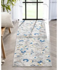 Well Woven Neveh Grey Modern Floral Indoor Outdoor Rug