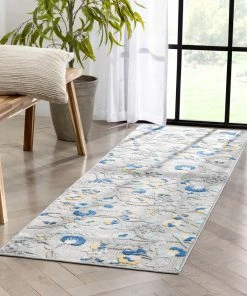Well Woven Neveh Grey Modern Floral Indoor Outdoor Rug
