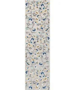 Well Woven Neveh Grey Modern Floral Indoor Outdoor Rug
