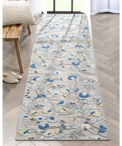 Well Woven Neveh Grey Modern Floral Indoor Outdoor Rug