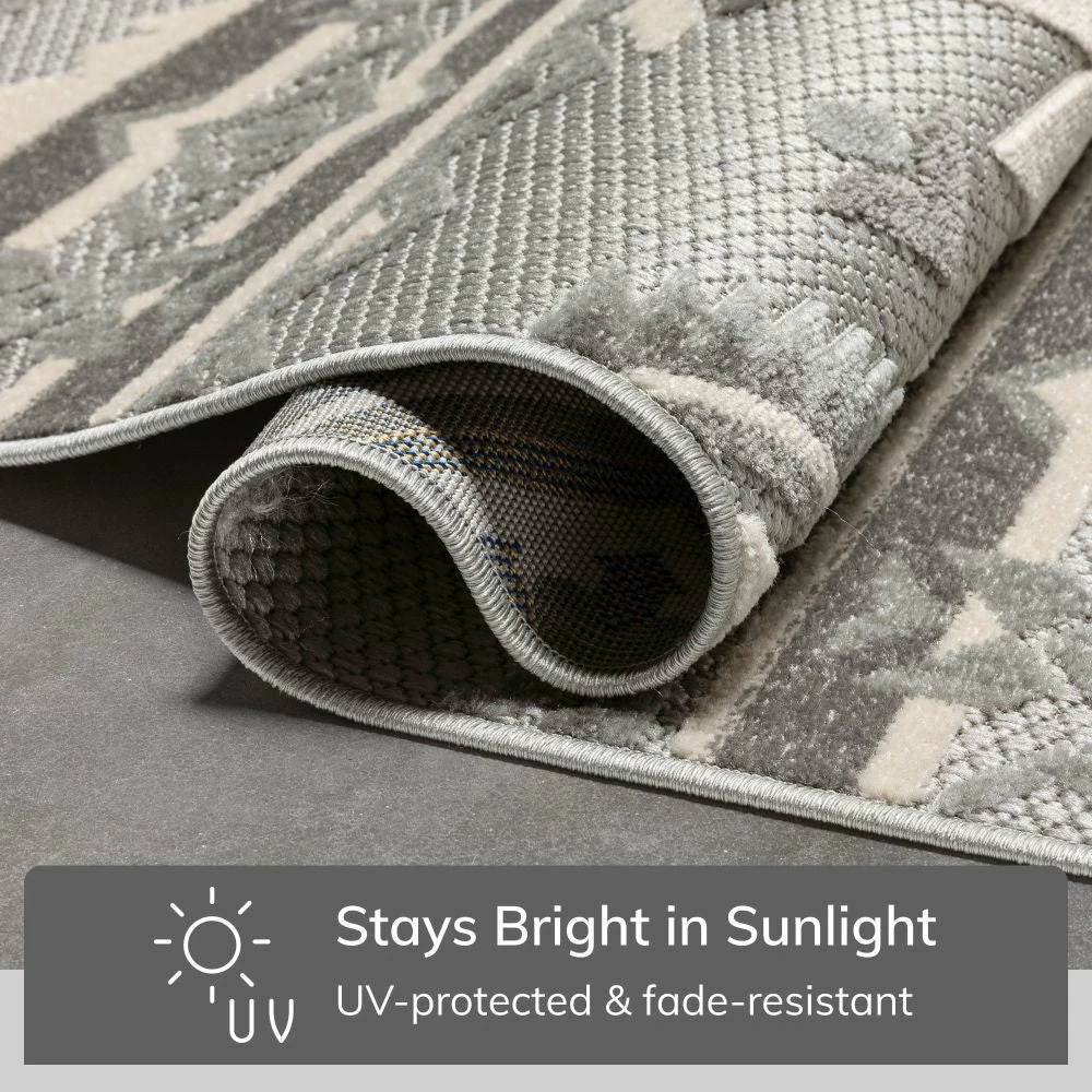 Well Woven Mamba Grey Modern Indoor Outdoor Rug 5 Well Woven Mamba Grey Modern Indoor Outdoor Rug