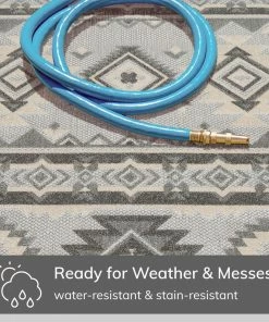 Well Woven Mamba Grey Modern Indoor Outdoor Rug