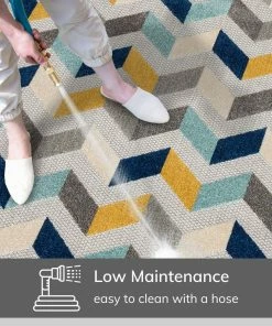 Well Woven Bela Blue Modern Indoor Outdoor Rug