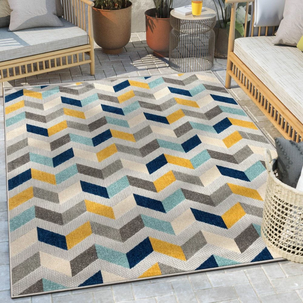 Well Woven Bela Blue Modern Indoor Outdoor Rug 1 Well Woven Bela Blue Modern Indoor Outdoor Rug