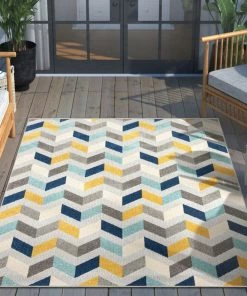 Well Woven Bela Blue Modern Indoor Outdoor Rug 24 Well Woven Bela Blue Modern Indoor Outdoor Rug