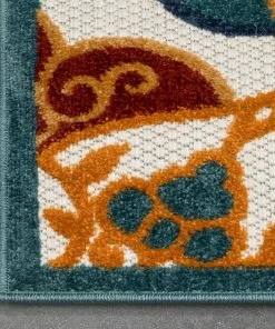 Well Woven Cabo Floral Bold Multi-Color Indoor/Outdoor High-Low Rug