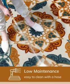 Well Woven Cabo Floral Bold Multi-Color Indoor/Outdoor High-Low Rug