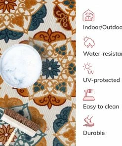 Well Woven Cabo Floral Bold Multi-Color Indoor/Outdoor High-Low Rug