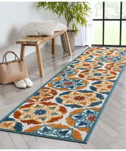 Well Woven Cabo Floral Bold Multi-Color Indoor/Outdoor High-Low Rug