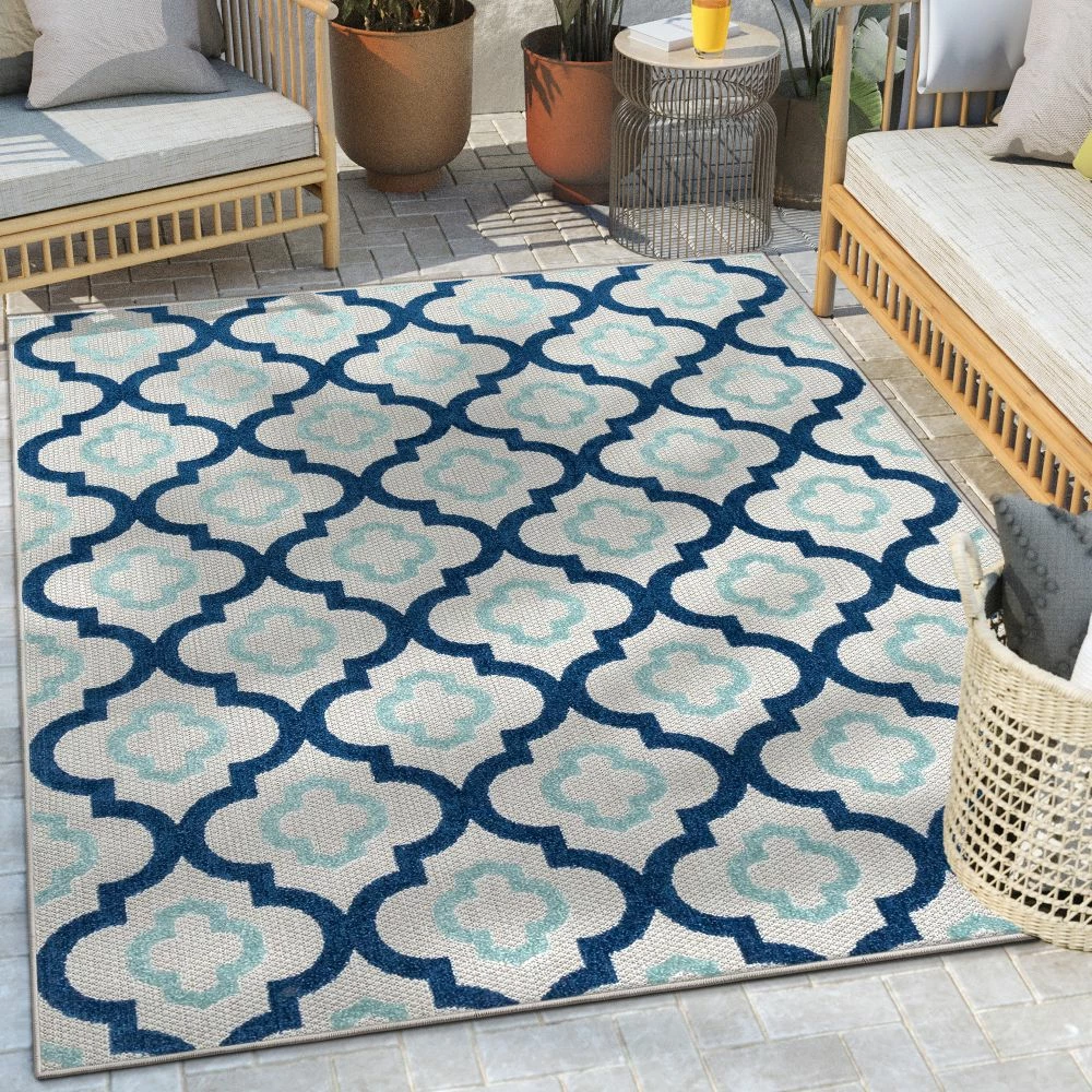 Well Woven Illuminate Blue Modern Indoor Outdoor Rug 1 Well Woven Illuminate Blue Modern Indoor Outdoor Rug