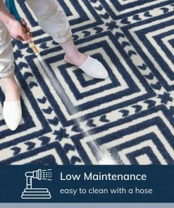 Well Woven Metier Blue Modern Indoor Outdoor Rug