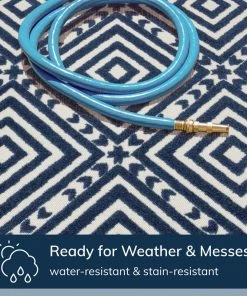 Well Woven Metier Blue Modern Indoor Outdoor Rug