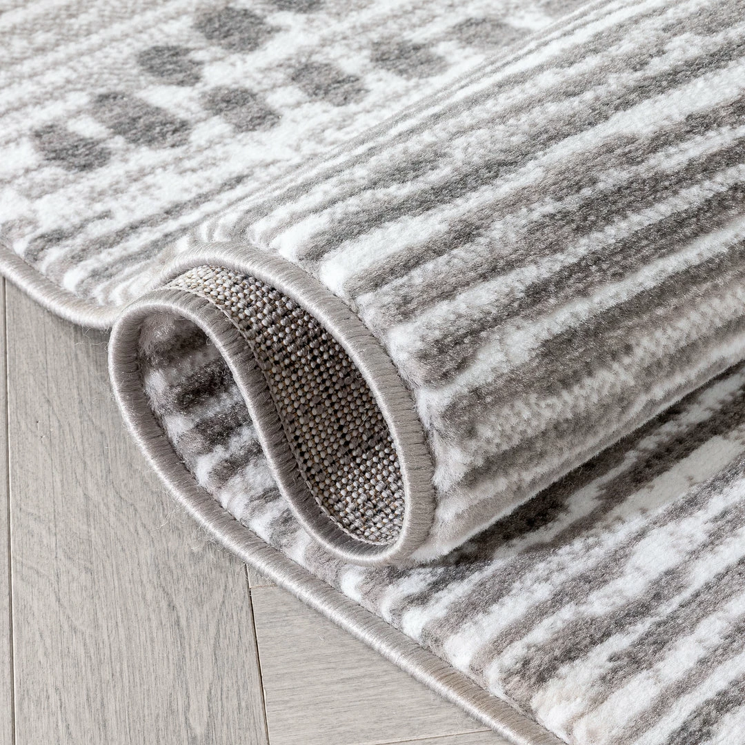 Well Woven Aosta Tribal Diamond Pattern Ivory Grey Rug Global 9 Well Woven Aosta Tribal Diamond Pattern Ivory Grey Rug Global