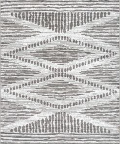 Well Woven Aosta Tribal Diamond Pattern Ivory Grey Rug Global