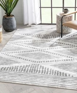 Well Woven Aosta Tribal Diamond Pattern Ivory Grey Rug Global