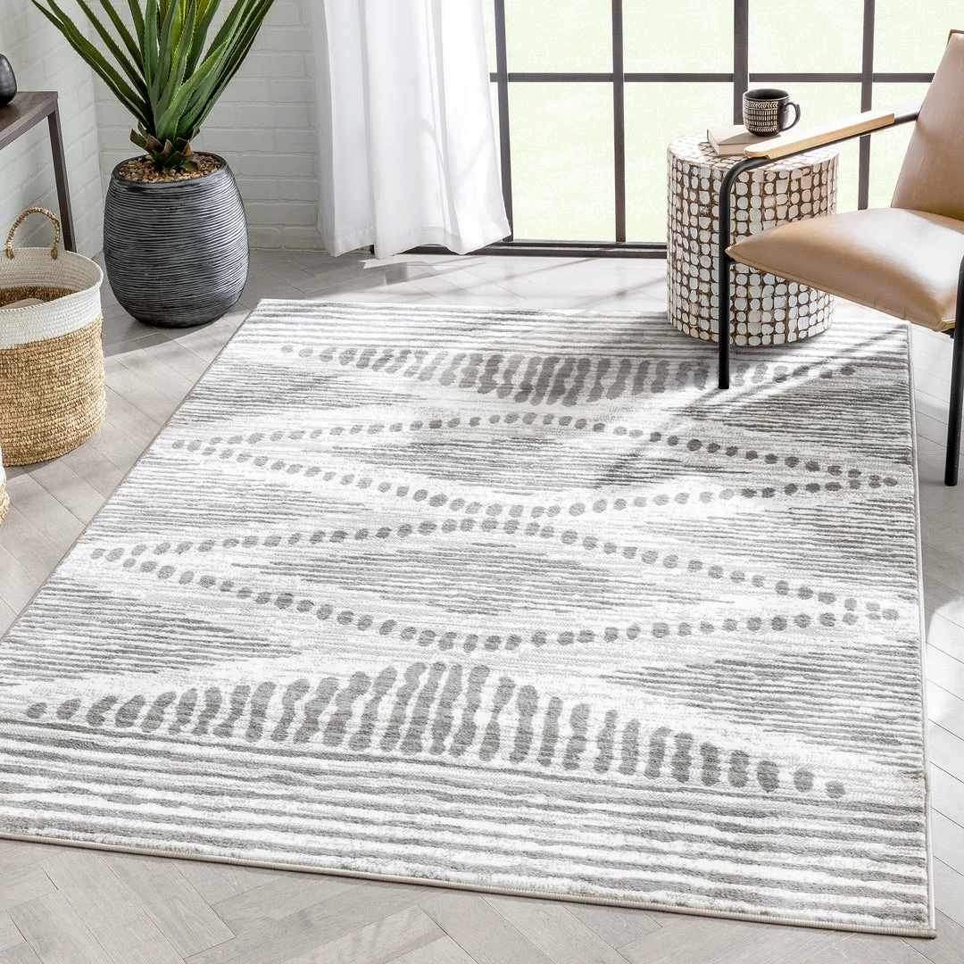 Well Woven Aosta Tribal Diamond Pattern Ivory Grey Rug Global 1 Well Woven Aosta Tribal Diamond Pattern Ivory Grey Rug Global