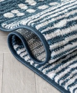 Well Woven Global Aosta Tribal Diamond Pattern Blue Rug