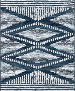 Well Woven Global Aosta Tribal Diamond Pattern Blue Rug