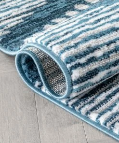 Well Woven Global Aosta Tribal Diamond Pattern Light Blue Rug