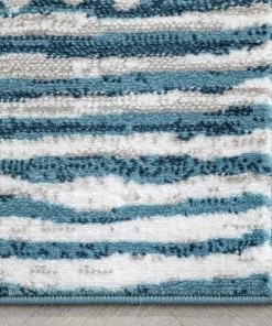 Well Woven Global Aosta Tribal Diamond Pattern Light Blue Rug