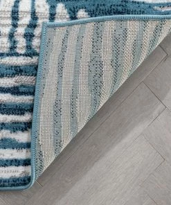 Well Woven Global Aosta Tribal Diamond Pattern Light Blue Rug