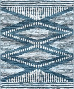 Well Woven Global Aosta Tribal Diamond Pattern Light Blue Rug