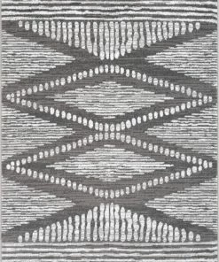 Well Woven Aosta Tribal Diamond Pattern Grey Rug