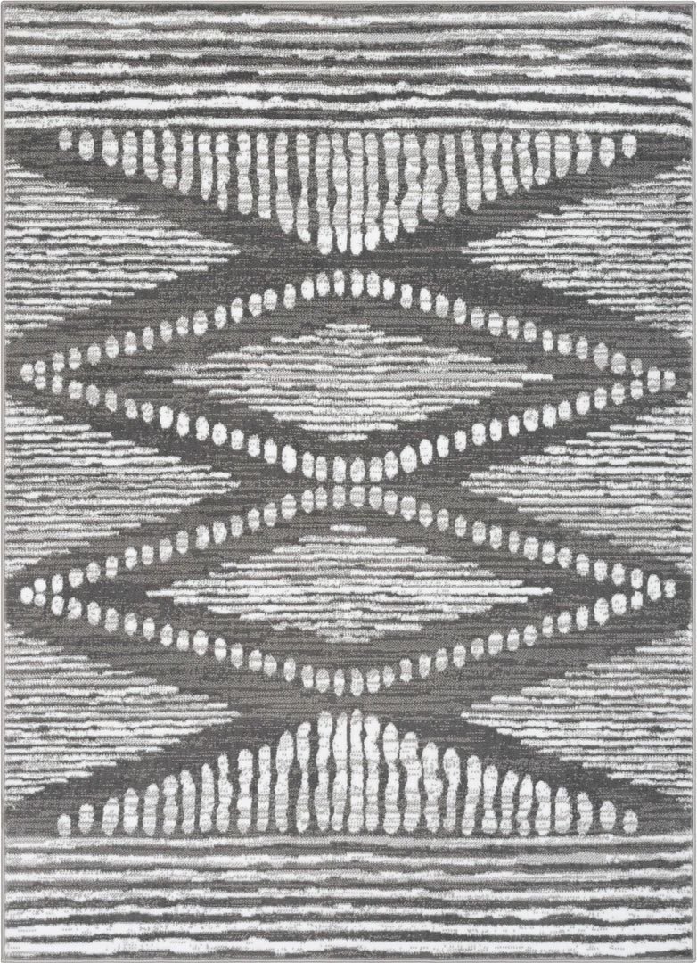 Well Woven Aosta Tribal Diamond Pattern Grey Rug 2 Well Woven Aosta Tribal Diamond Pattern Grey Rug