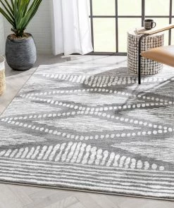 Well Woven Aosta Tribal Diamond Pattern Grey Rug